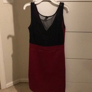 Black and red bodycon homecoming dress
